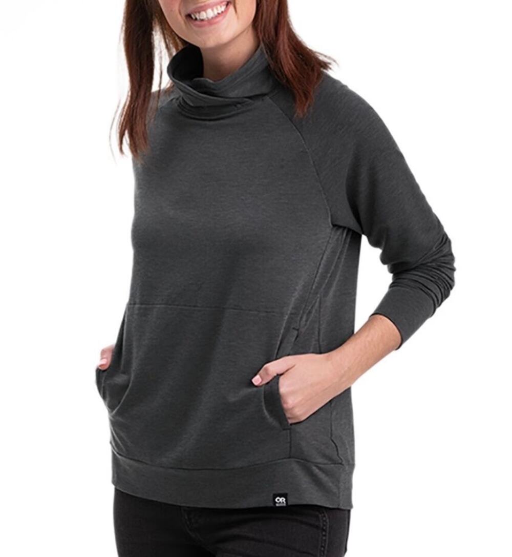 Outdoor Research Aberdeen L/S Funnel Neck Pullover Women’s Large Black Heather